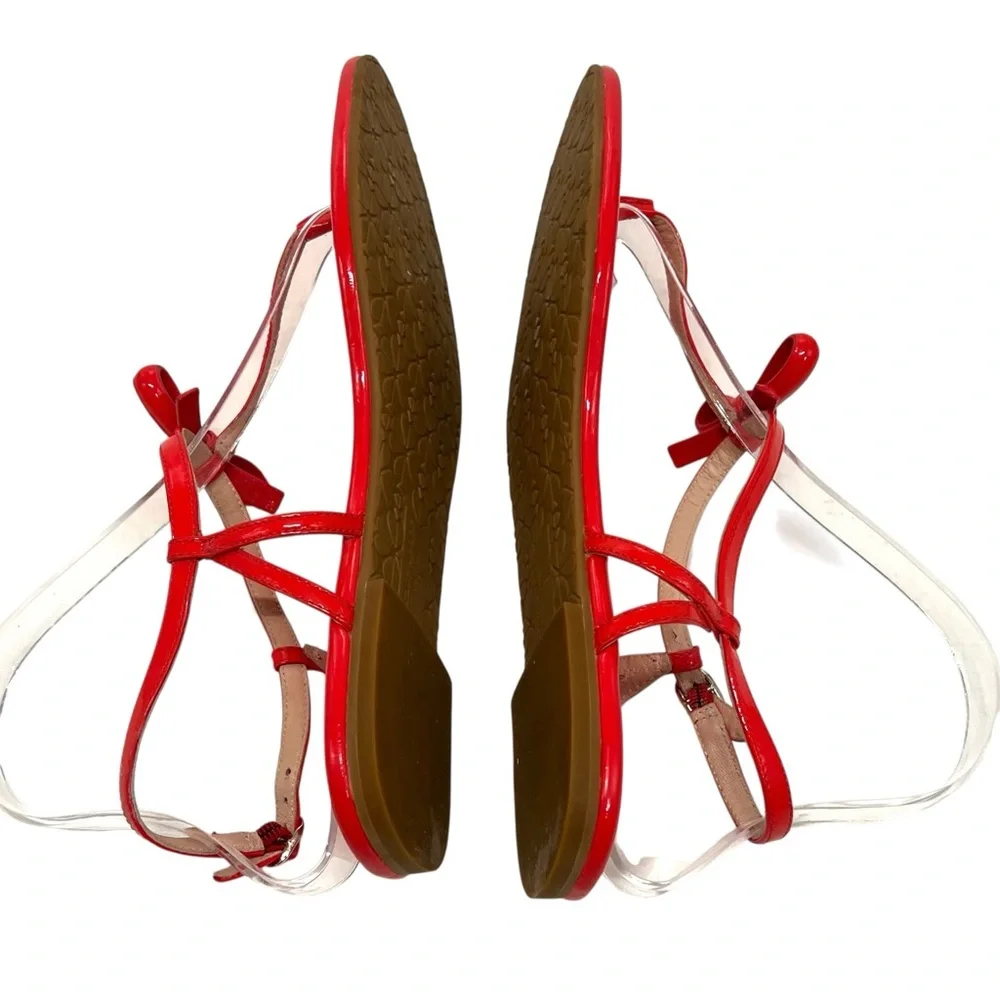 Kate Spade New York Piazza Patent Leather Coral Rose T Strap Sandals Women’s 9 - Picture 9 of 13